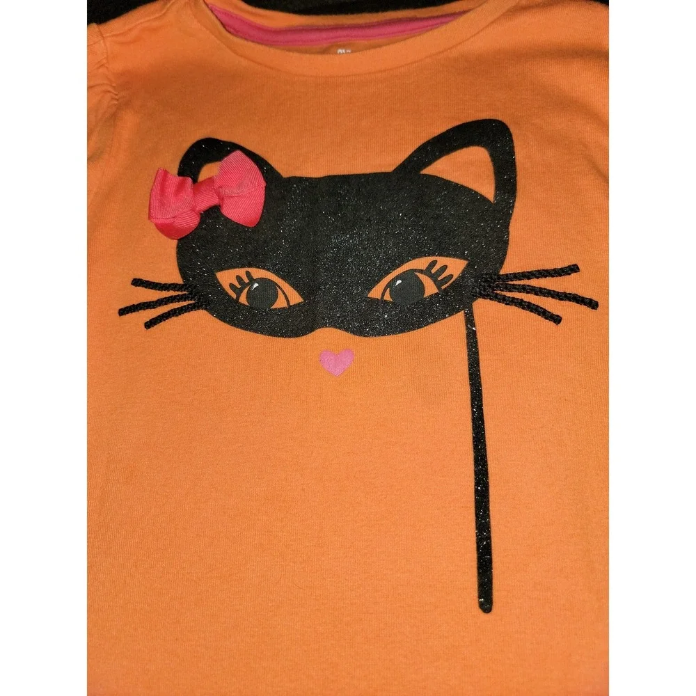 Gymboree Halloween shop black cat mask top size 6